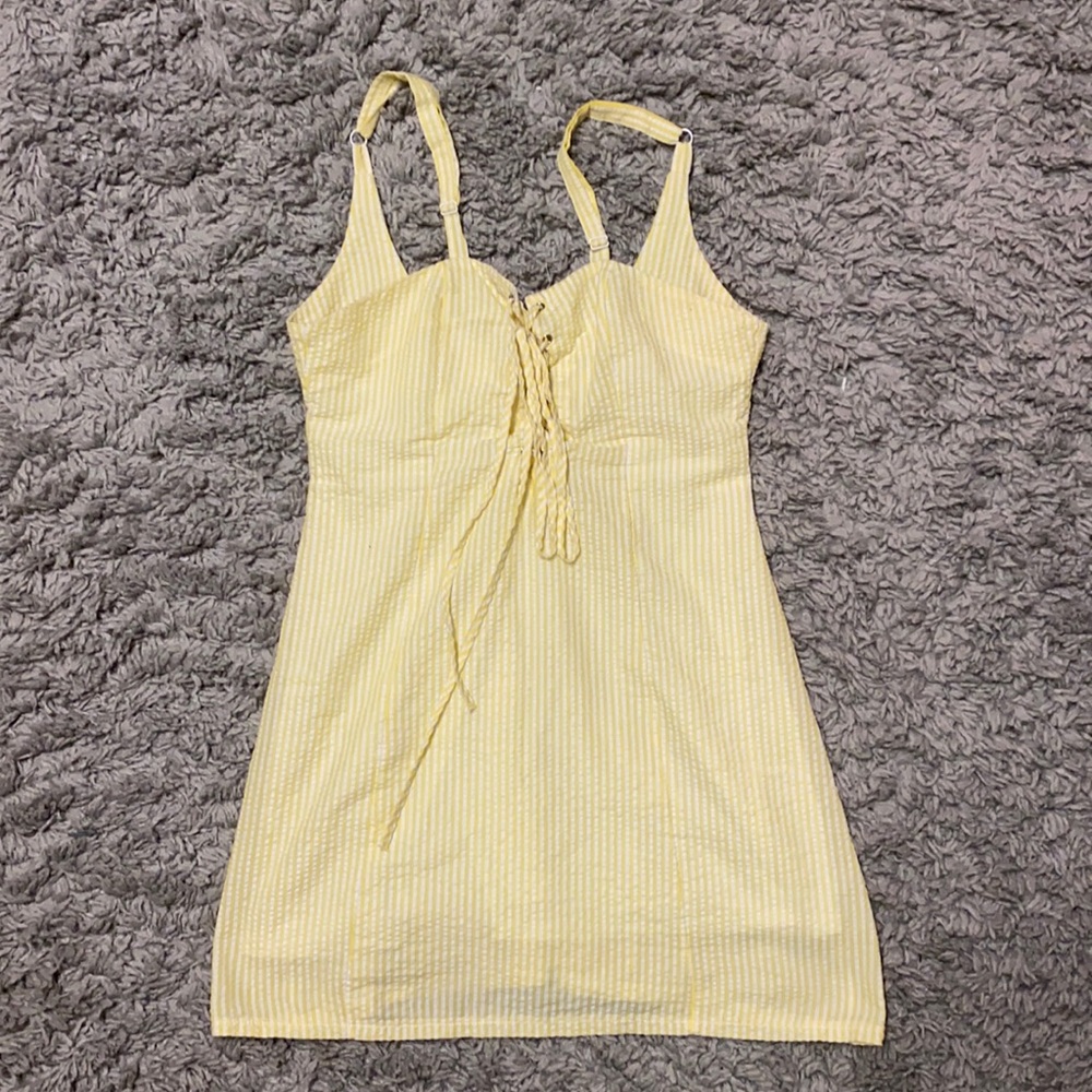 Striped yellow and white summer dress